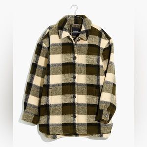 Madewell Belrose Shirt-Jacket in Maran Plaid
